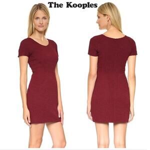 The Kooples Burgundy Brocade Sheath Dress - EU 38